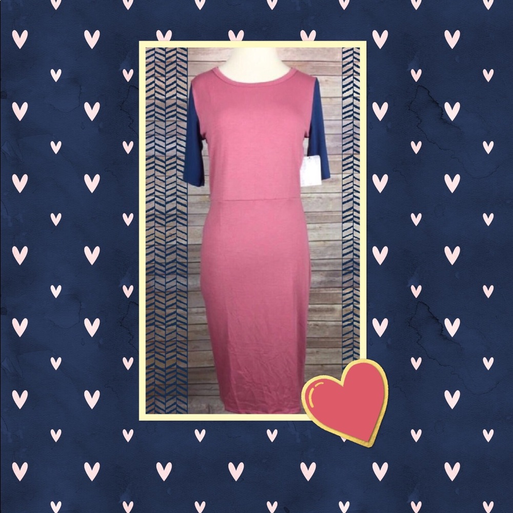 Pink and Navy Julia Dress